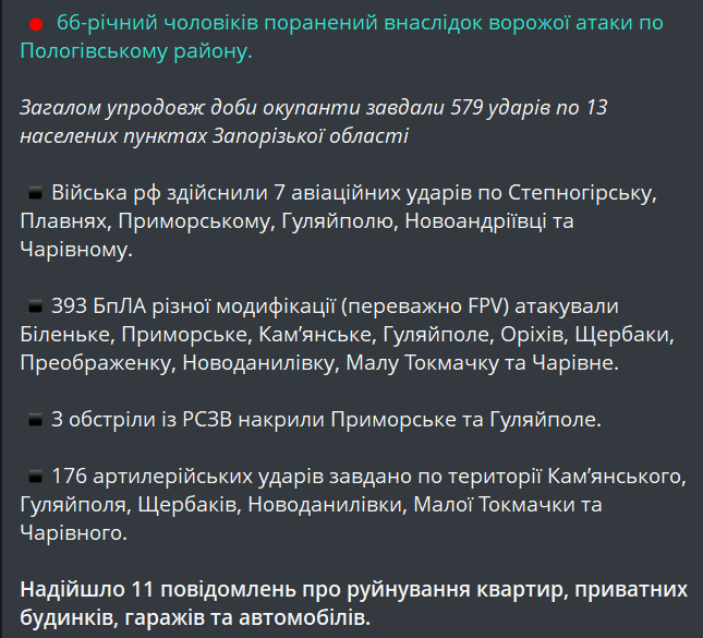 Окупанти завдали удару поблизу Запоріжжя —  є поранений - фото 1