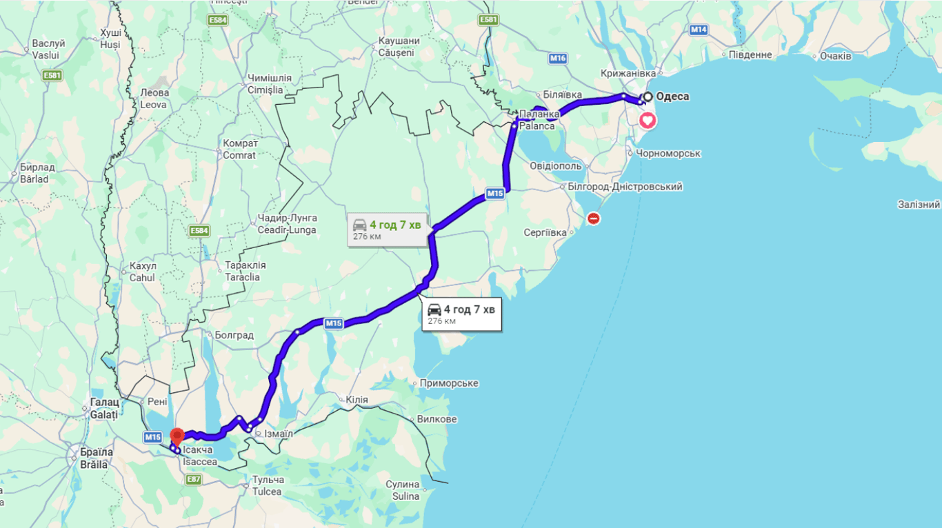 Затори на трасі Одеса-Рені