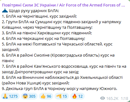 Атака "Шахедів" уночі 28 вересня