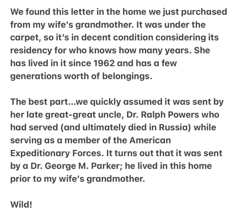 Объяснение мужчины, нашедшего письмо американского солдата