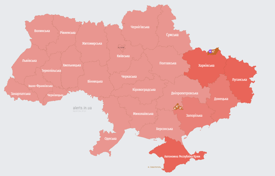 мапа повітряних тривог