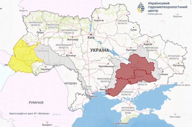 Опасные гидрологические явления в Украине 18 июля