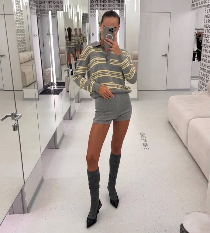 Светр у поєднанні з шортами - ідеальний тандем