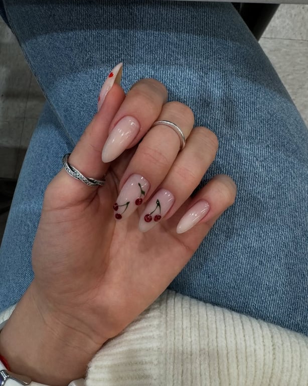 Nail ideas with cherries