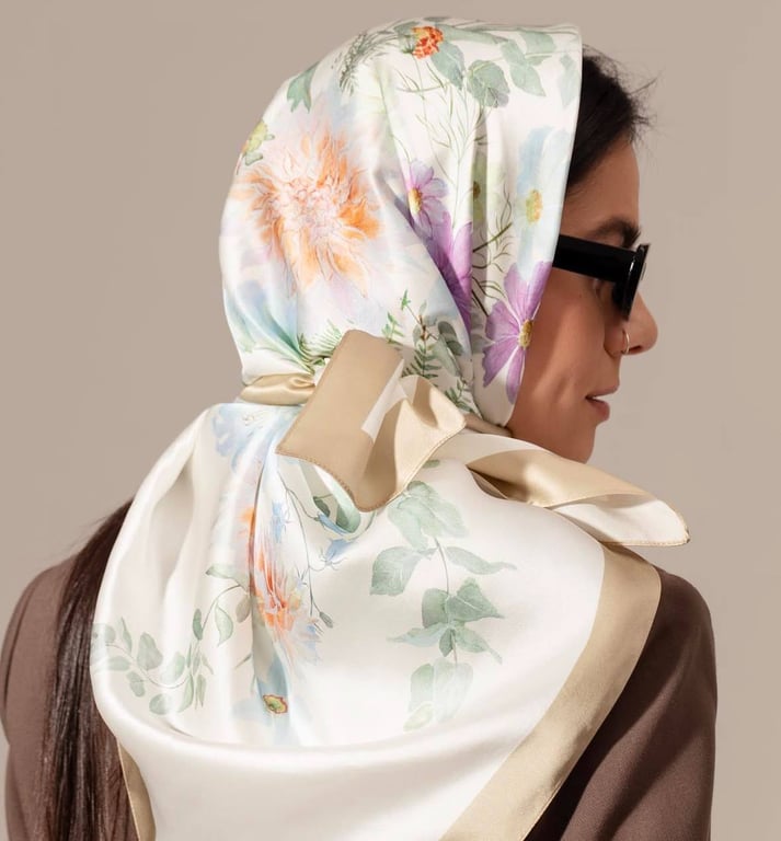 Шелковый платок способен защитить волосы от повреждения летом