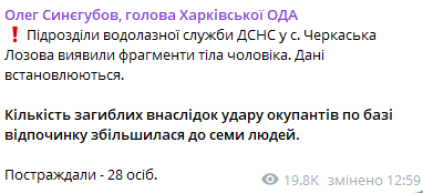 Допис Олега Синєгубова. Фото: скриншот