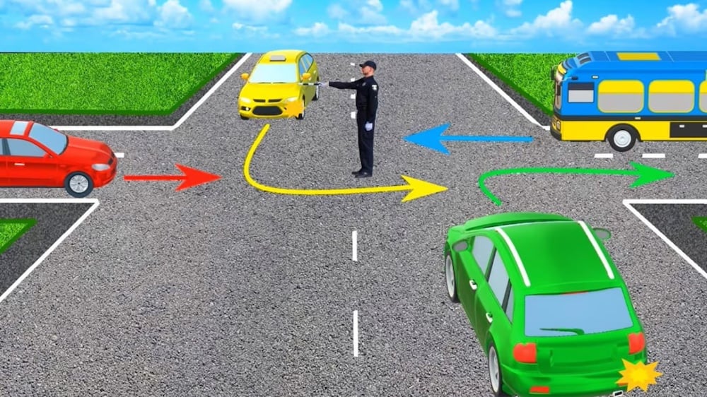 Тест з ПДР: хто може проїхати на сигнал регулювальника?