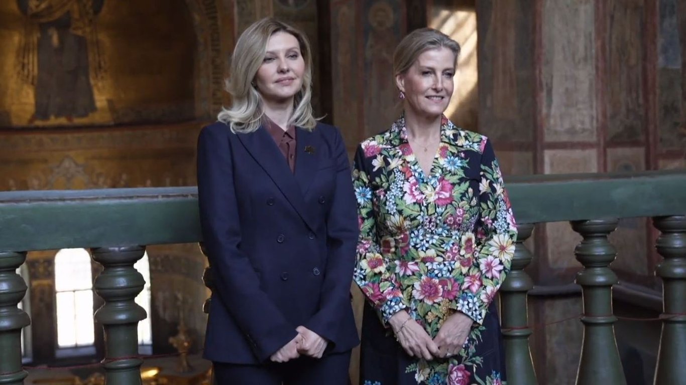 Герцогиня Эдинбургская Софи Гелен из Первой леди Еленой Зеленской в Киеве