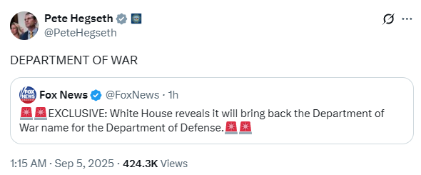 Трамп 5 сентября переименует Пентагон в Министерство войны - фото 2