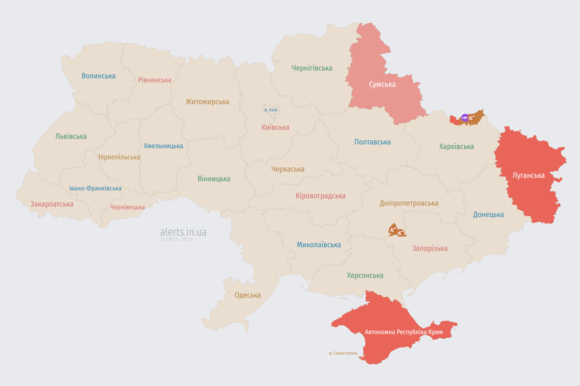 Карта воздушных тревог