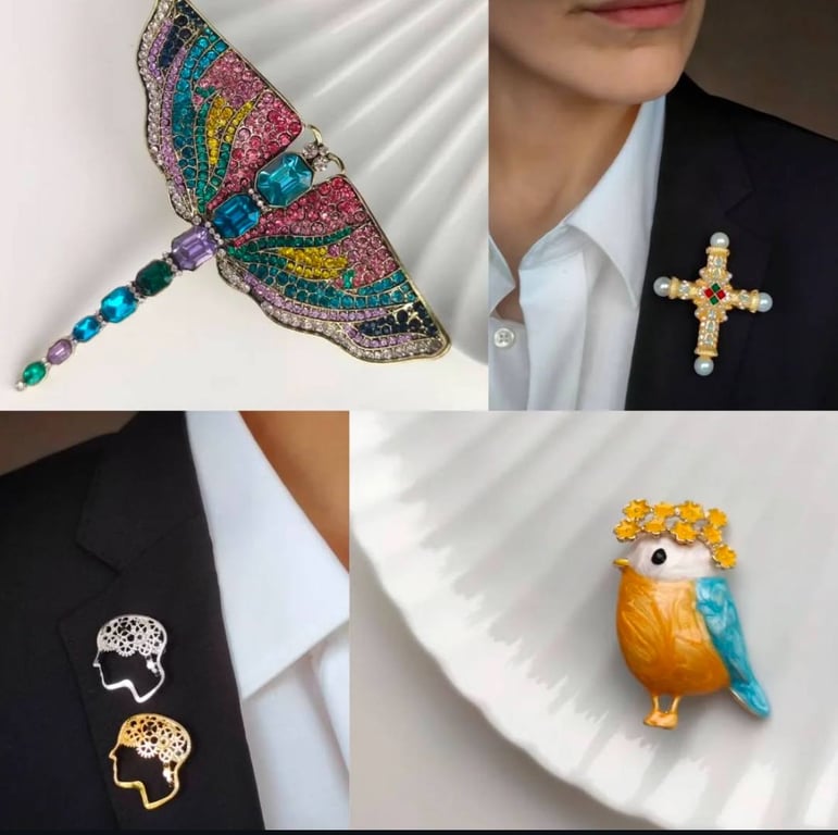 Брошки можуть стати головним акцентом в образі