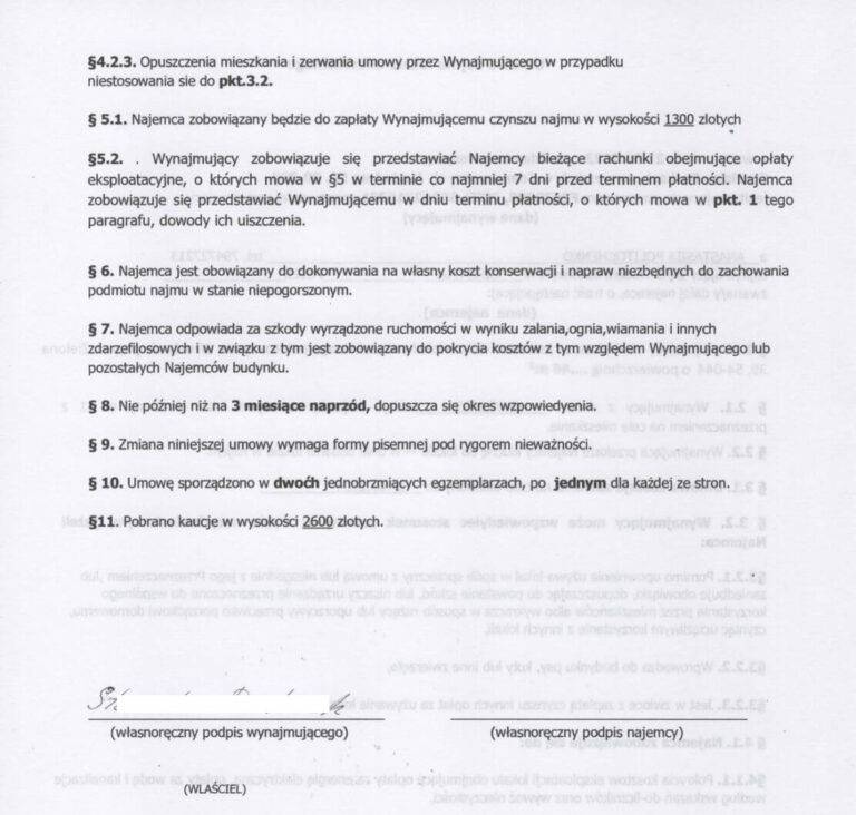 Польський договір про оренду житла