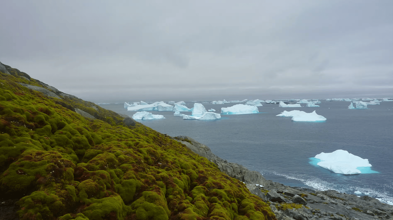 увеличение растительности в Антарктиде