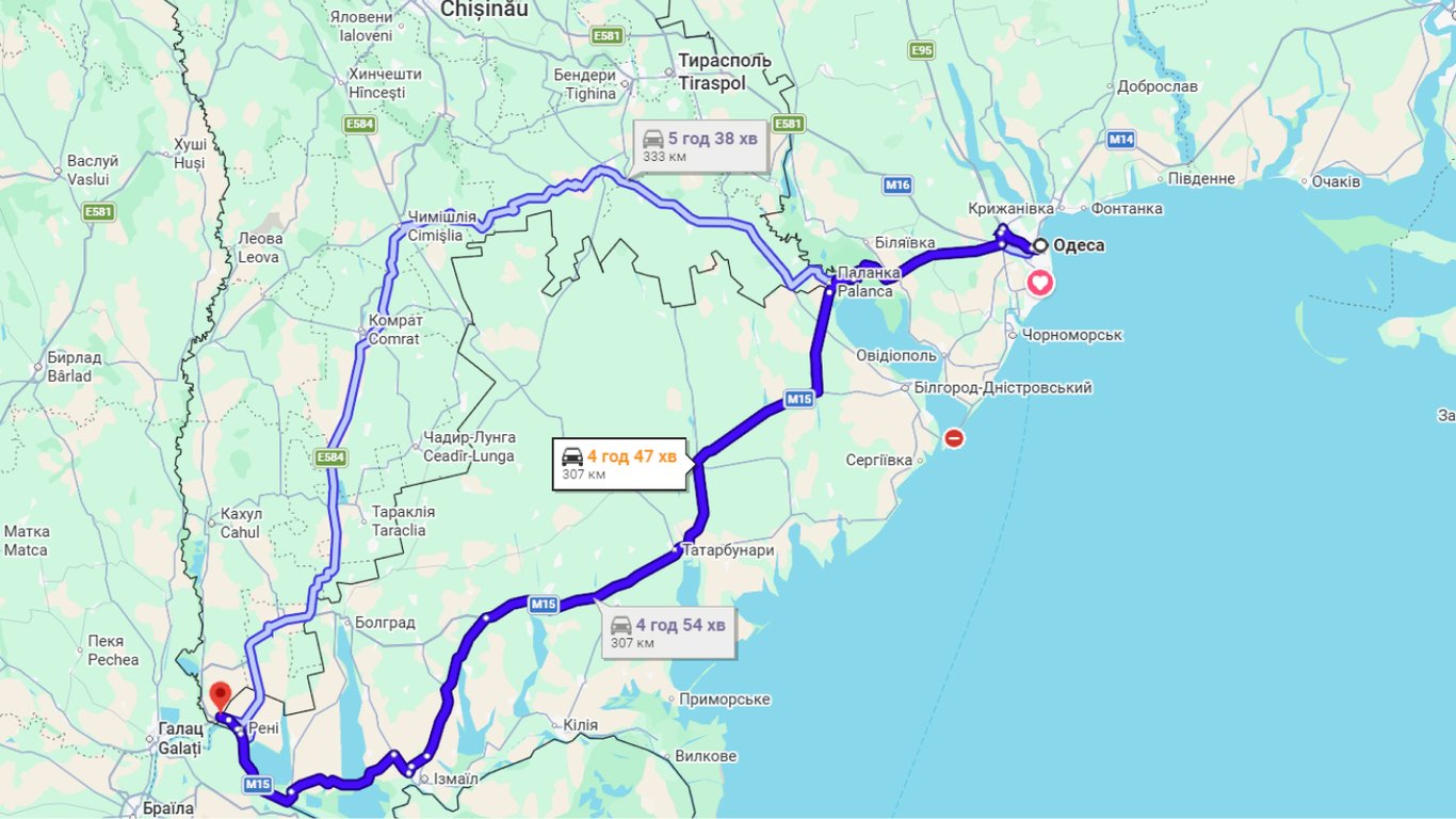 Затори на трасі Одеса-Рені