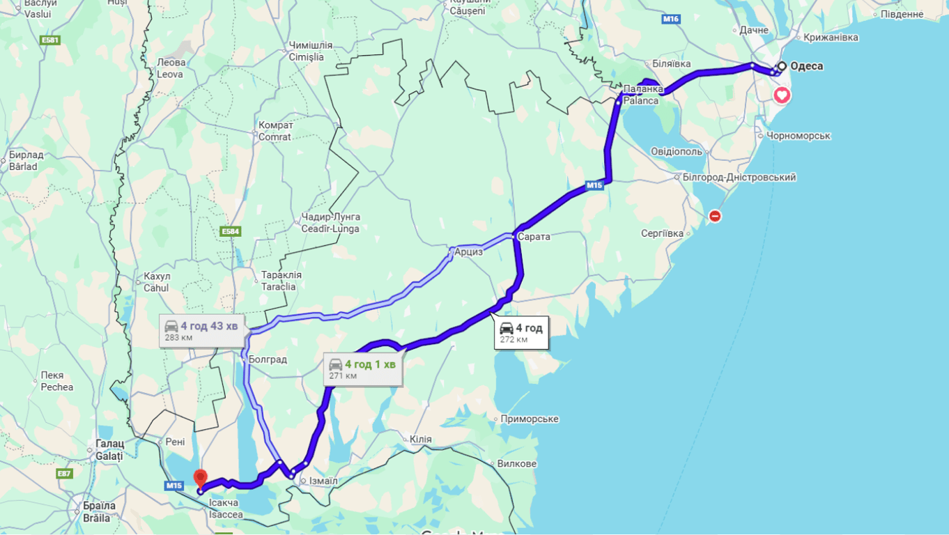 Затори на трасі Одеса-Рені