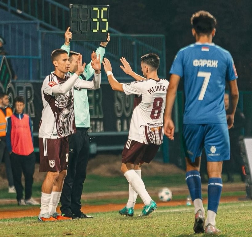 Сергей Игнатков в матче за Сараево