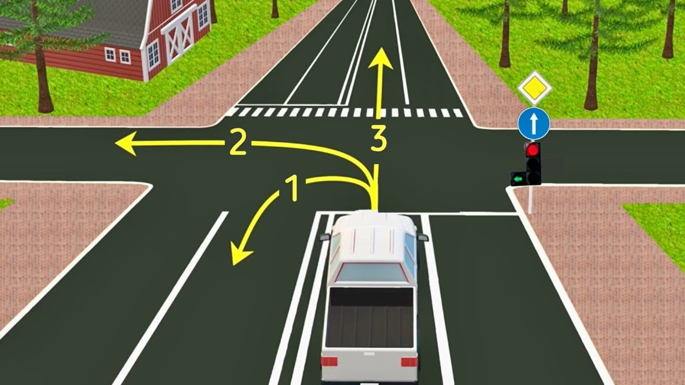 Тест з ПДР: гарно подумайте перед тим, як обрати напрямок руху