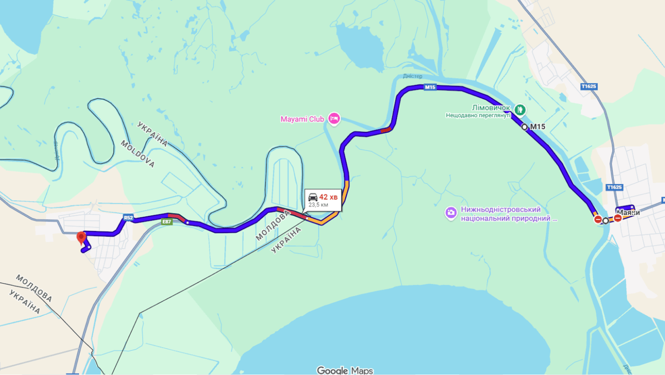Затори на трасі Одеса-Рені