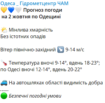 Почти лето, какая погода будет в Одессе 25 сентября - фото 2