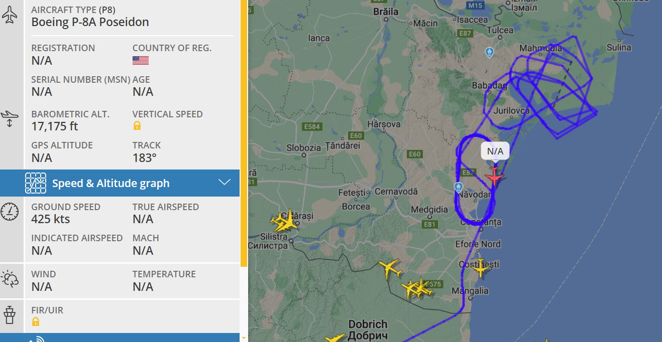 Американская авиация над Черным морем - работает Boeing P-8A Poseidon - фото 1