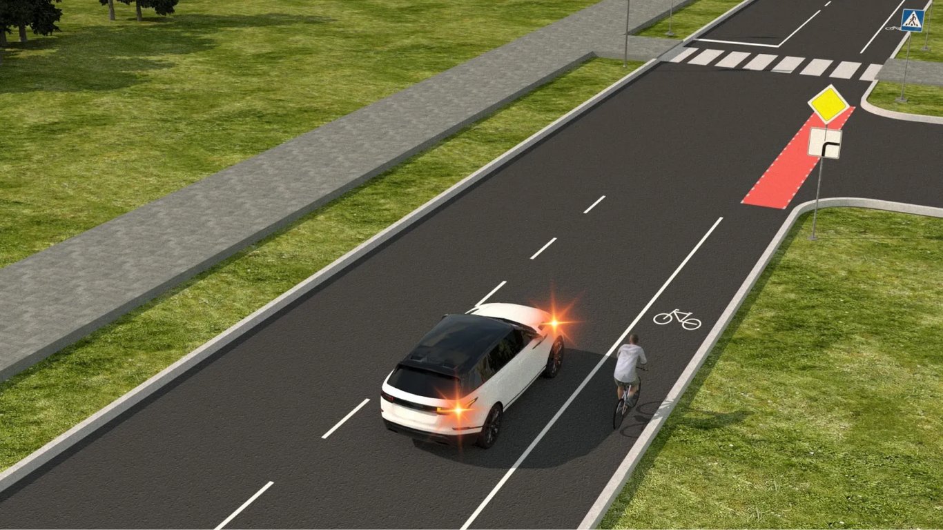 Быстрая задача по ПДД — должен ли водитель уступить дорогу велосипедисту