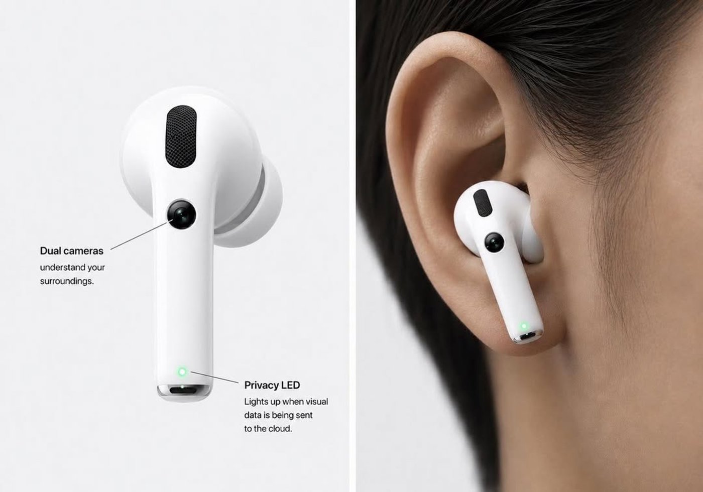 Концепт наушников AirPods с камерами