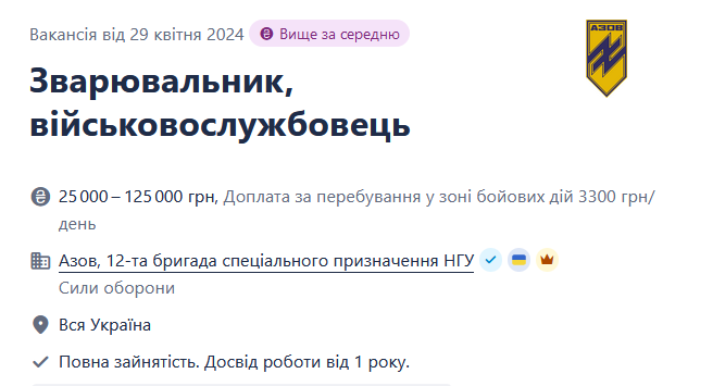 У полку "Азов" є вакансія зварювальника — які обов'язки та скільки платитимуть - фото 1