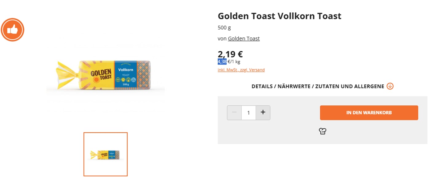 Ціни на хліб у Німеччині