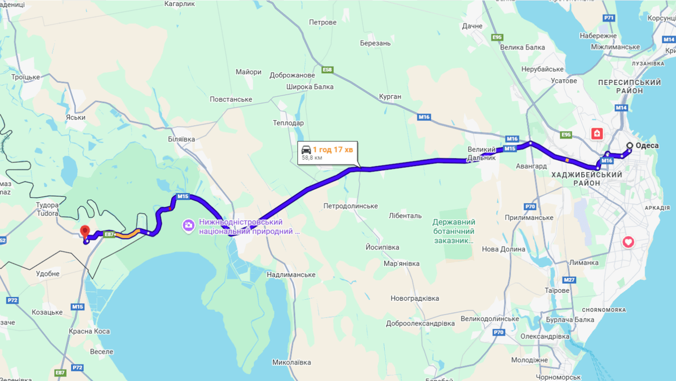 Затори на трасі Одеса-Рені