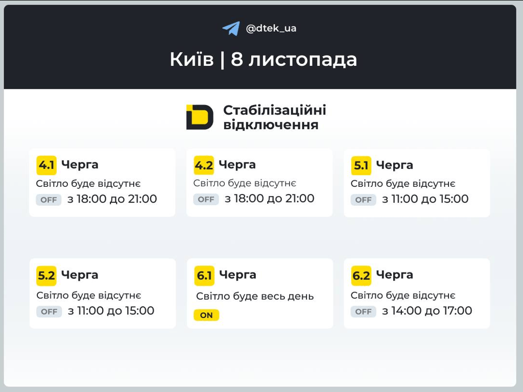 Графики отключения света — когда будут ограничения в Киеве завтра - фото 2