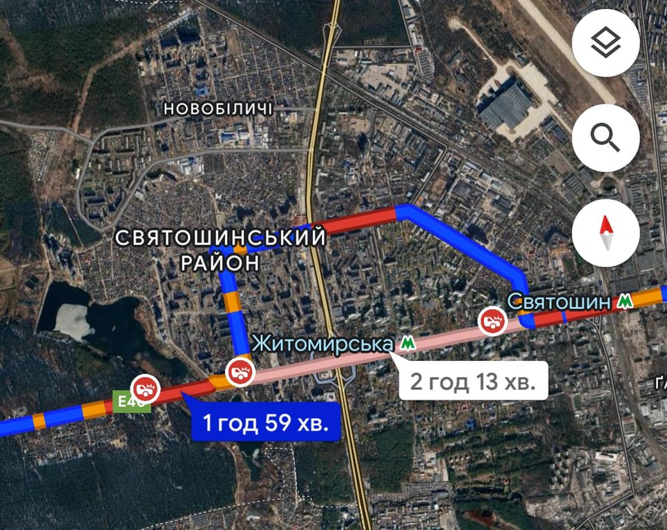 затор на святошино 1 травня
