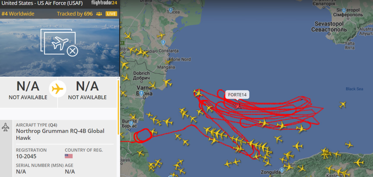 БпЛА патрулирует над Черным морем