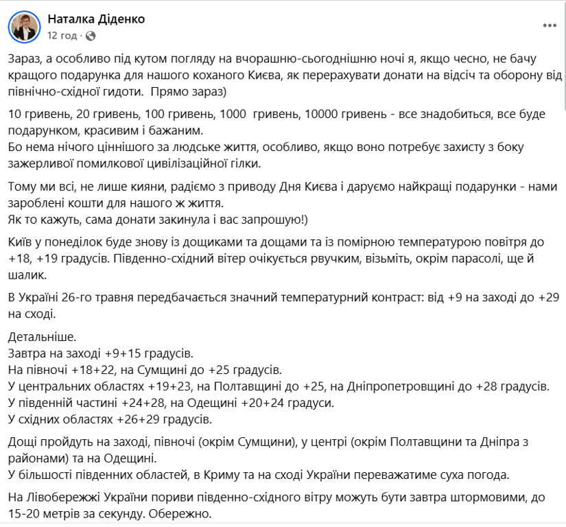 Якою буде погода в Україні 26 травня