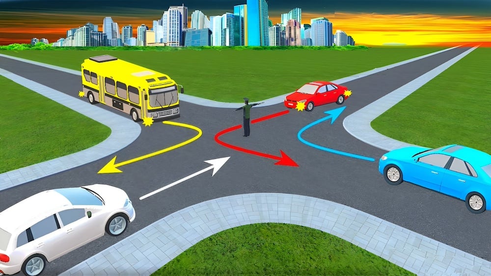 Тест з ПДР: хто може проїхати за сигналои регулювальника?