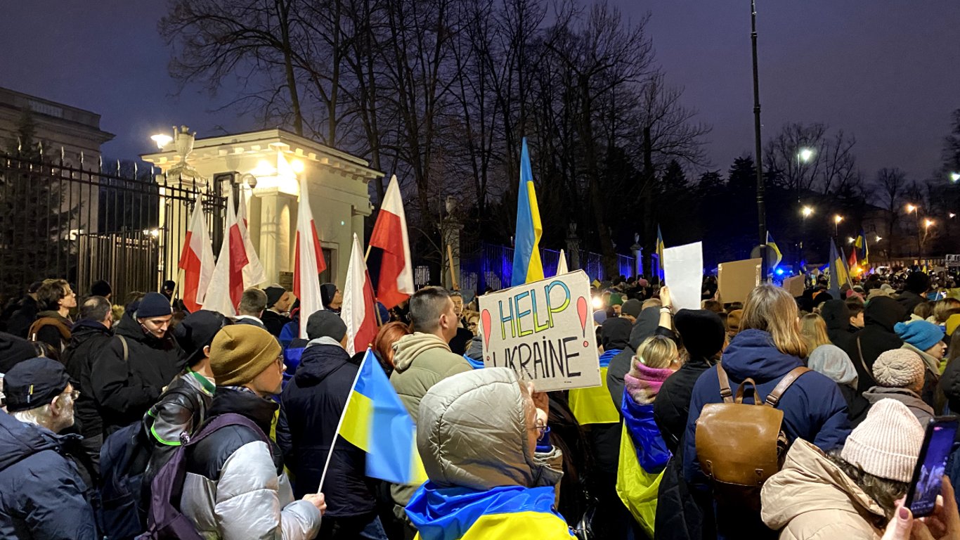У Польщі 24 лютого відбувся марш солідарності з Україною