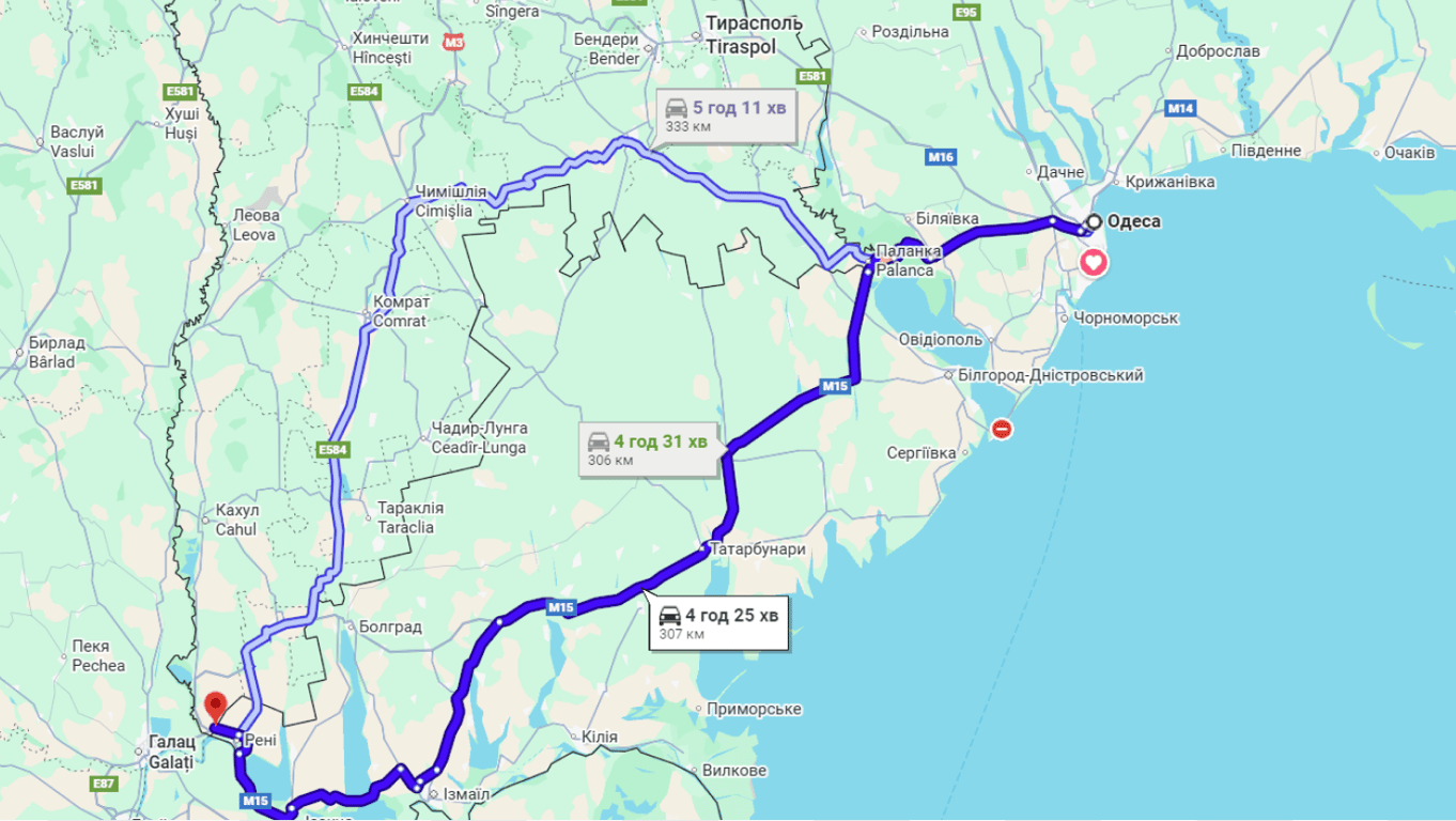 Затори на трасі Одеса-Рені