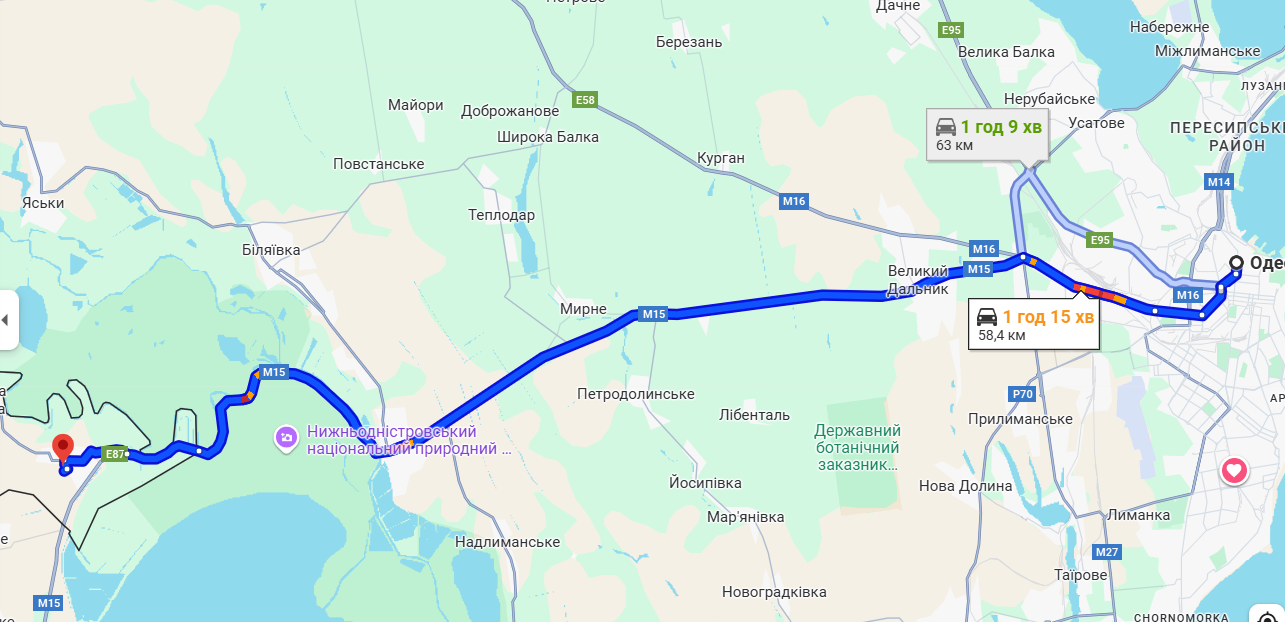 Затори на трасі Одеса-Рені