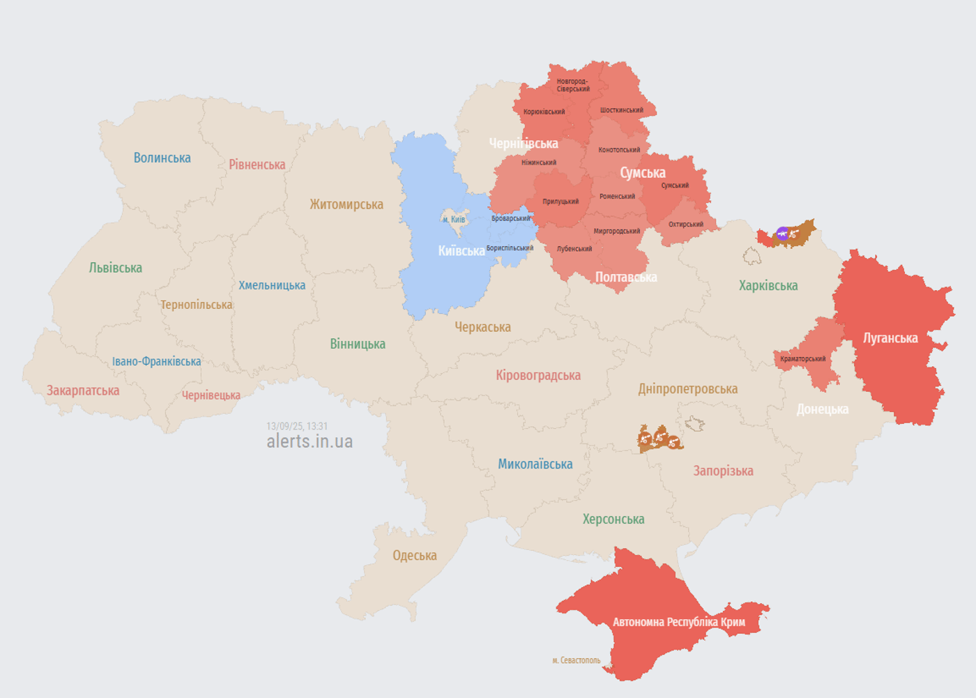 Карта тривог