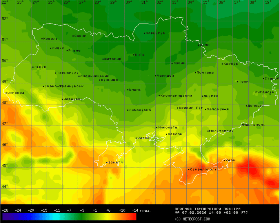 Прогноз погоди в Україні на 7 лютого