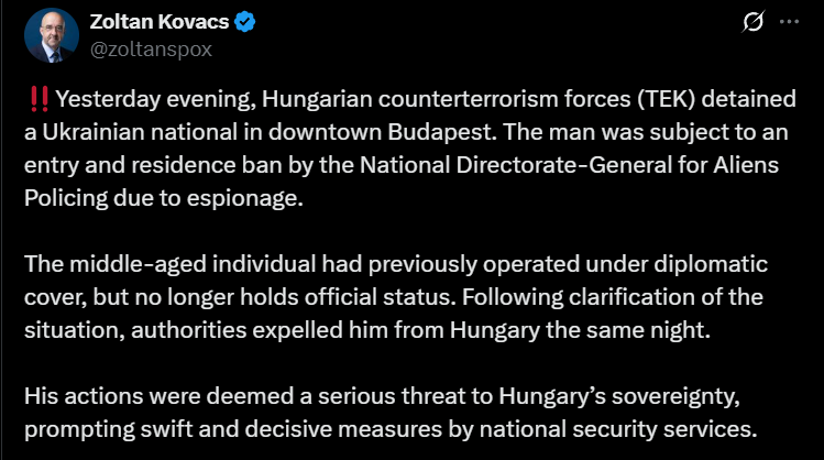 Затримання українського дипломата в Угорщині