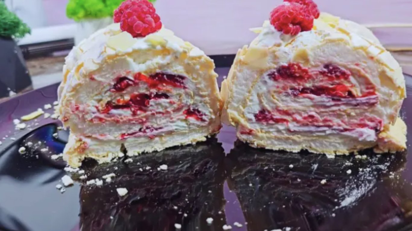 рецепт рулету з меренги та начинкою