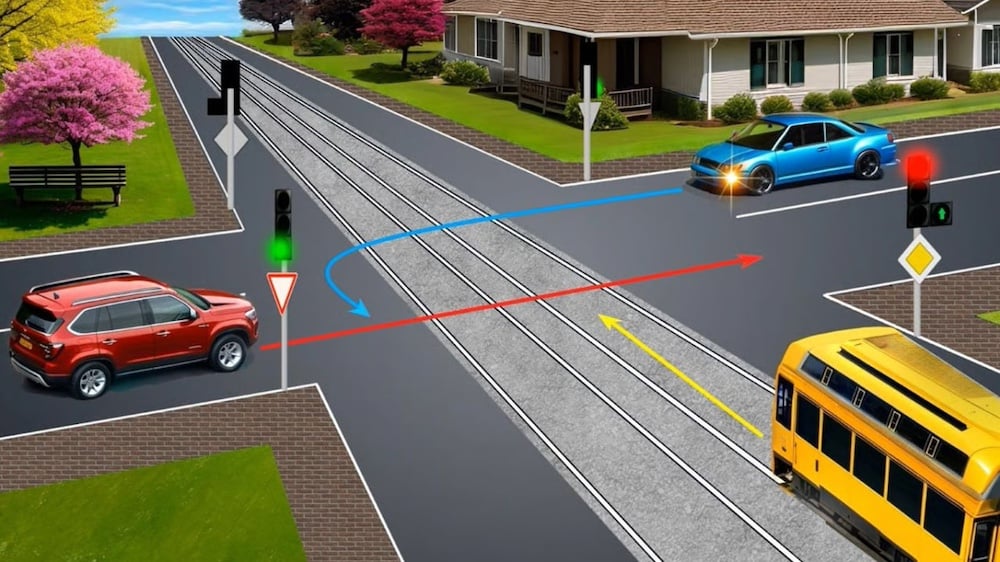 Тест з ПДР: в якому порядку транспортні засоби розʼїдуться на перехресті?