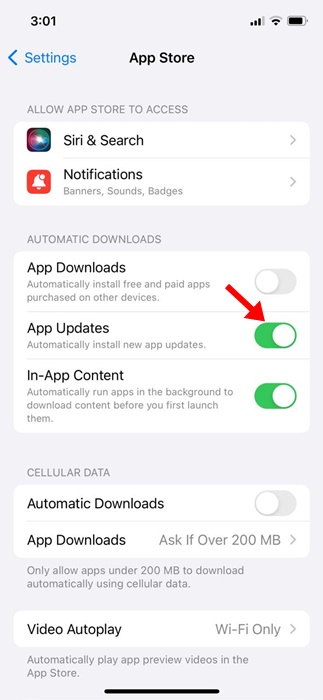 Как включить автоматическое обновление приложений в App Store