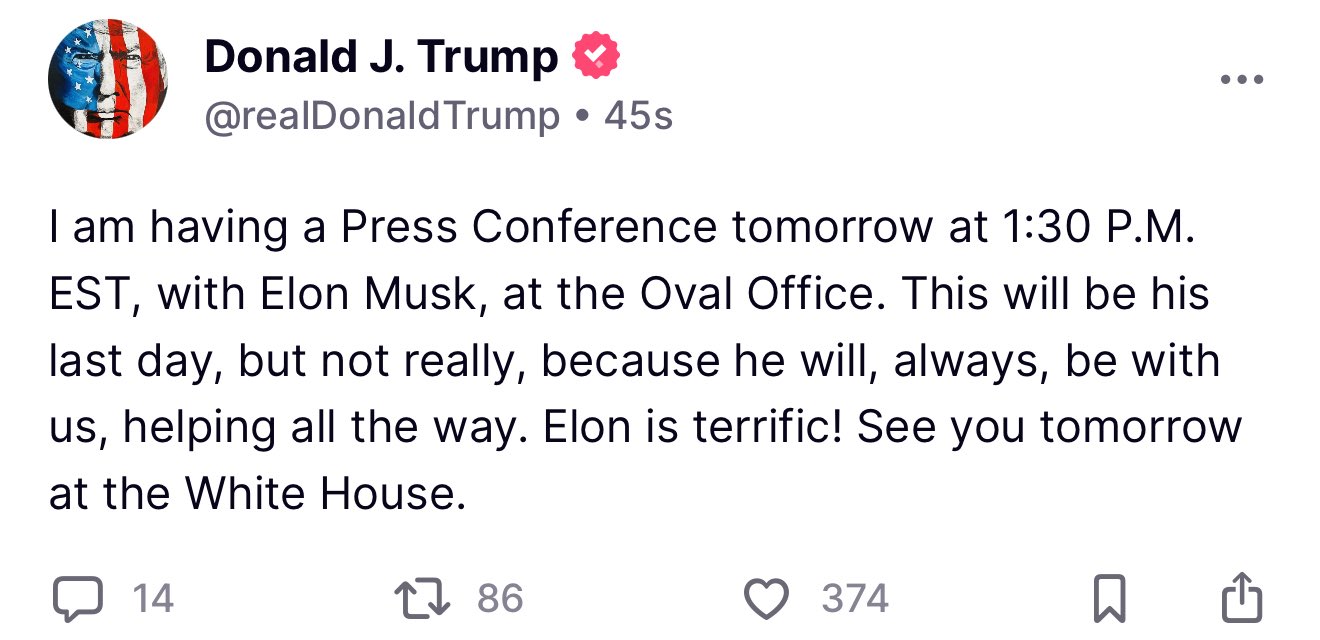 Трамп виступить з Маском у Білому домі — збирає пресконференцію - фото 1