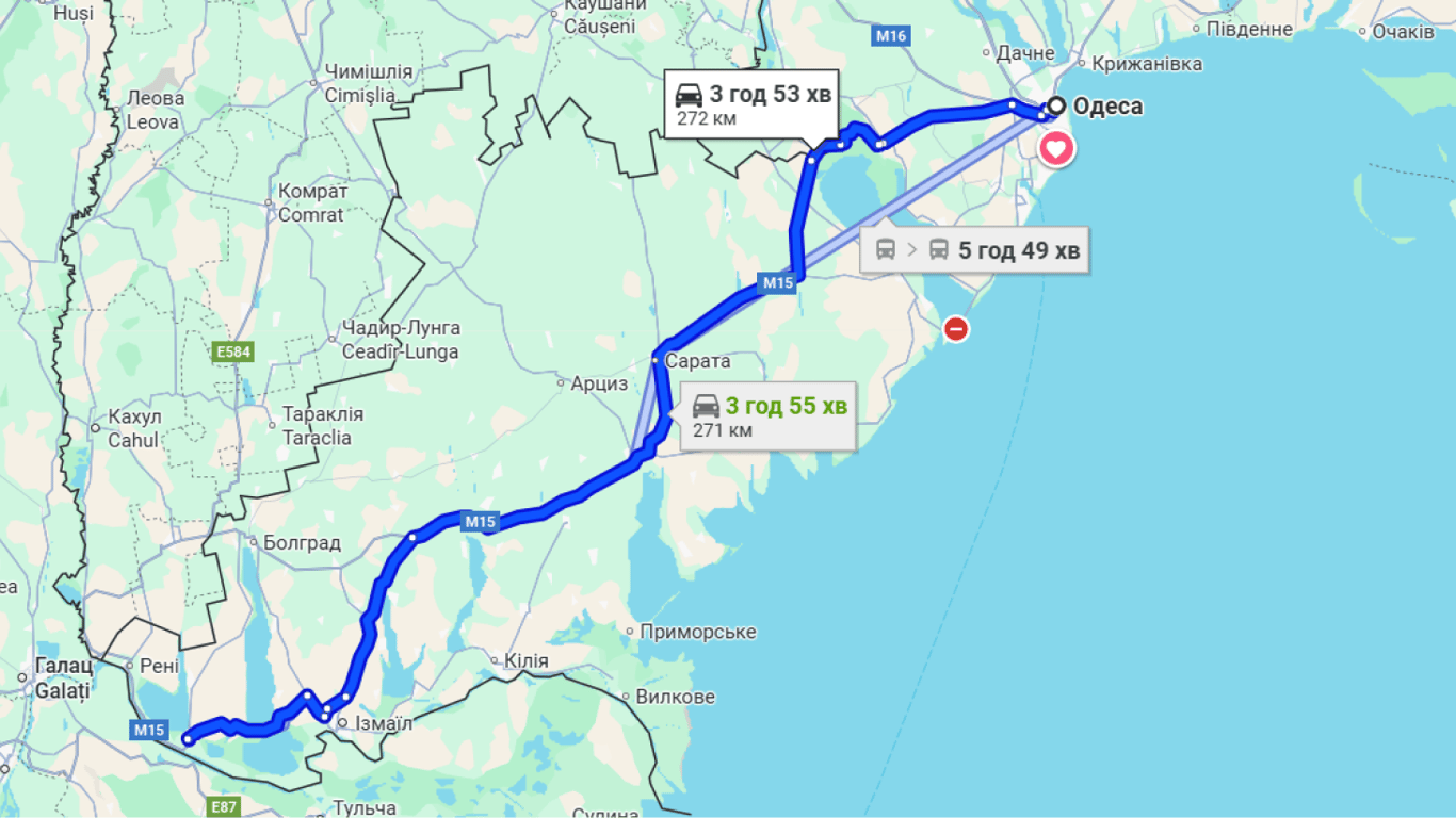 Затори на трасі Одеса-Рені