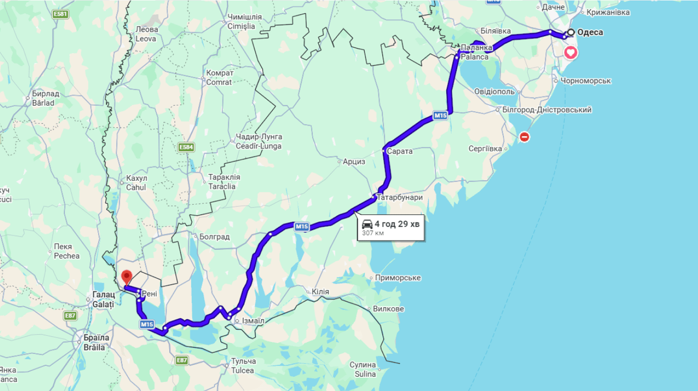 Затори на трасі Одеса-Рені