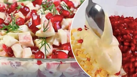 Салат "Королевский" — понадобится 250 г крабовых палочек и гранат - 285x160