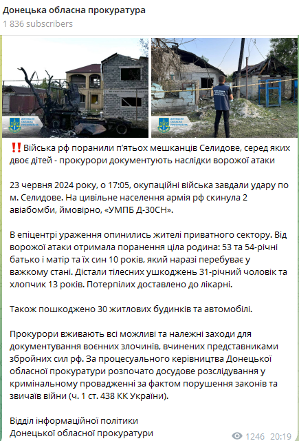 РФ атакувала Донецьку область авіабомбами — серед постраждалих двоє дітей - фото 1