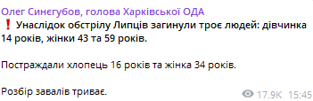 Обстріл Харківщини — кількість жертв у Липцях зросла до трьох людей - фото 1
