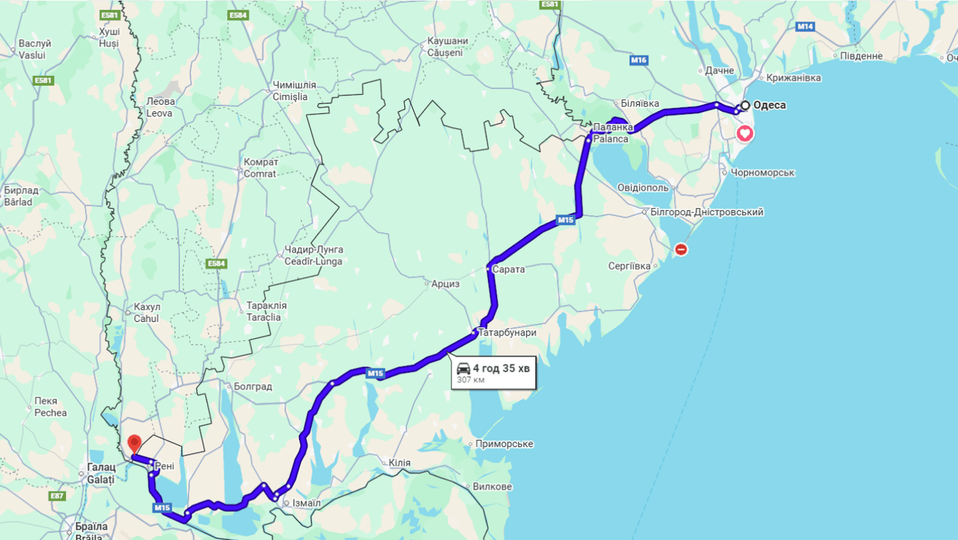 Затори на трасі Одеса-Рені